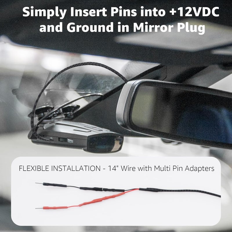 Sousery 2PCS RJ11 Replacement Mirror Wire Power Cord for Uniden Radar Detectors，Fits R4 R3 R1 R7 R8 Model(3005201U) - Image 5